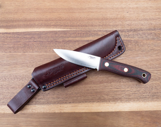 8" Red and Black Micarta Fixed Blade