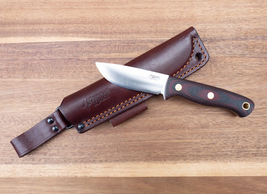 7.875" Black and Red Micarta Fixed Blade